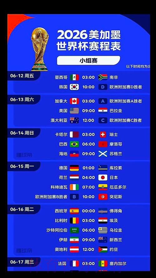 2026美加墨世界杯比赛时间在哪里看 2026美加墨世界杯比赛时间在哪里看